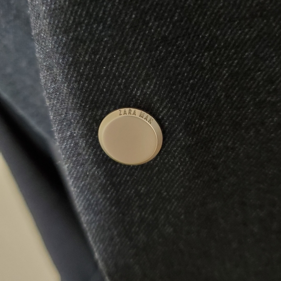 Last One! Zara Dark Blue Quilted Winter Parka Coat Medium - Picture 5 of 12